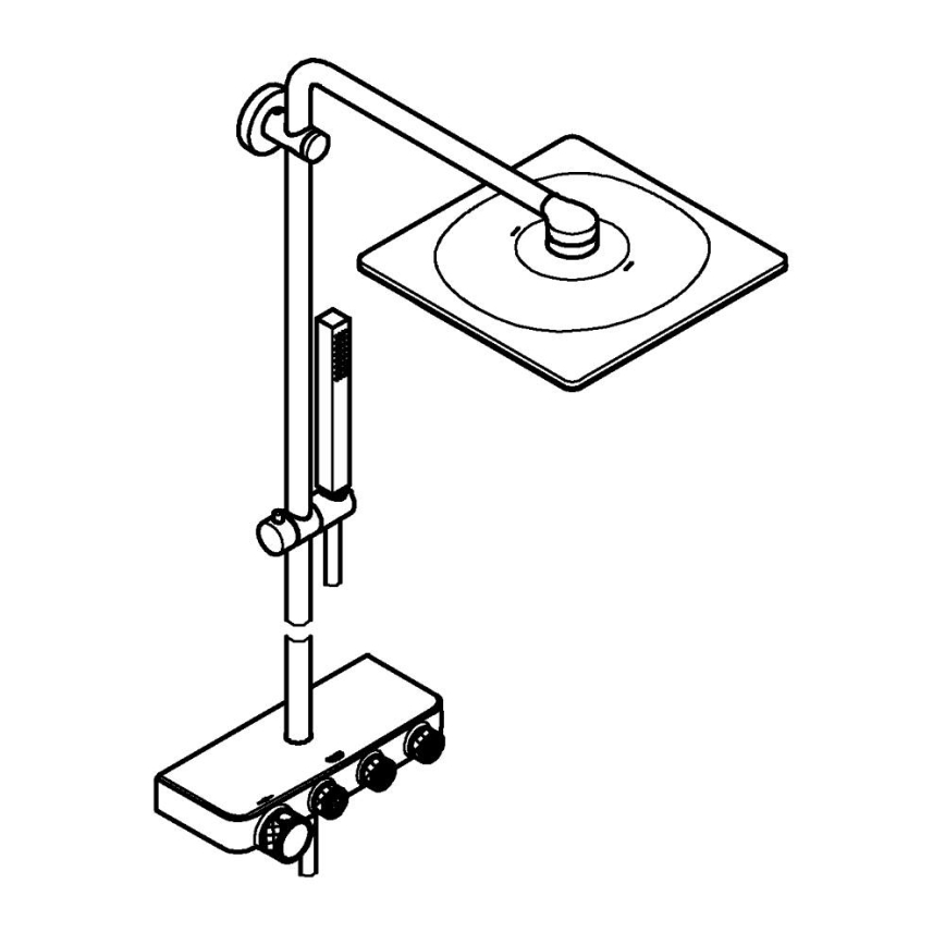 GROHE 26508000 - Dušo sistema EUPHORIA SMARTCONTROL 310 CUBE blizgus chromas