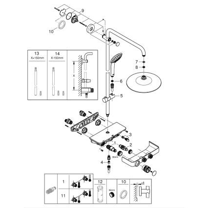 GROHE 26509000 - Dušo sistema EUPHORIA SMARTCONTROL 260 mm blizgus chromas