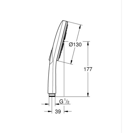 GROHE 26574GN0 - Rankinė dušo galvutė RAINSHOWER SMARTACTIVE 130, šlifuoto aukso spalvos