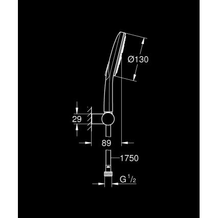 GROHE 26580000 - Rankinio dušo komplektas RAINSHOWER SMARTACTIVE 130 1500 mm chromuotas