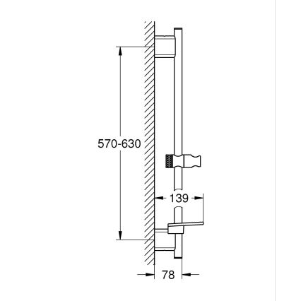 GROHE 266022430 - Dušo stovas SMARTACTIVE 600 mm juodas