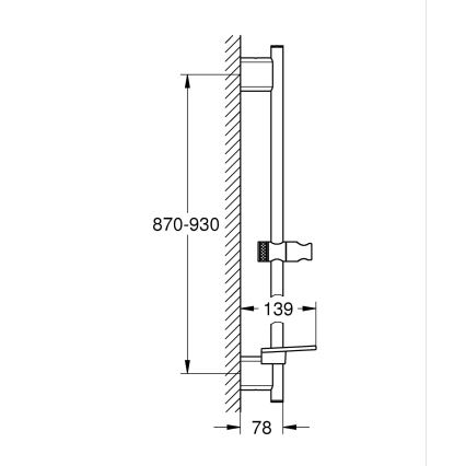 GROHE 266032430 - SMARTACTIVE juodas dušo stovas, 900 mm