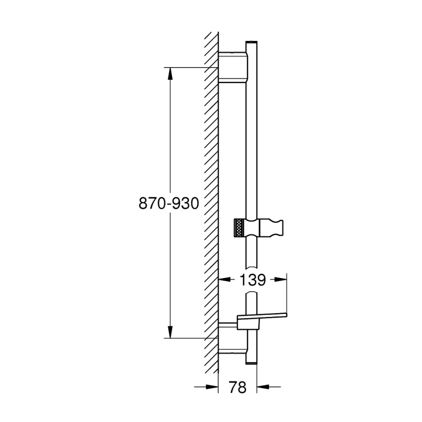 GROHE 26603DC0 - Dušo strypas RAINSHOWER SMARTACTIVE 900 mm matinis chromas
