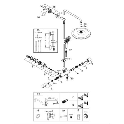 GROHE 26648000 - dušo sistema RAINSHOWER SMARTACTIVE 310 450 mm blizgus chromas