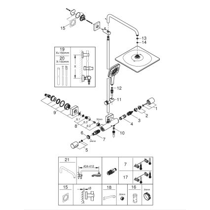 GROHE 26652000 - Dušo sistema RAINSHOWER SMARTACTIVE 310 450 mm poliruotas chromas