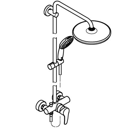 GROHE 26679001 - Dušo sistema VITALIO START 250 390 mm blizgus chromas