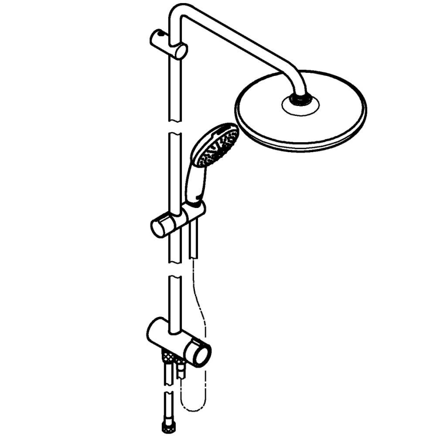 GROHE 266802431 - Dušo sistema VITALIO START SYSTEM 250 390 mm juoda