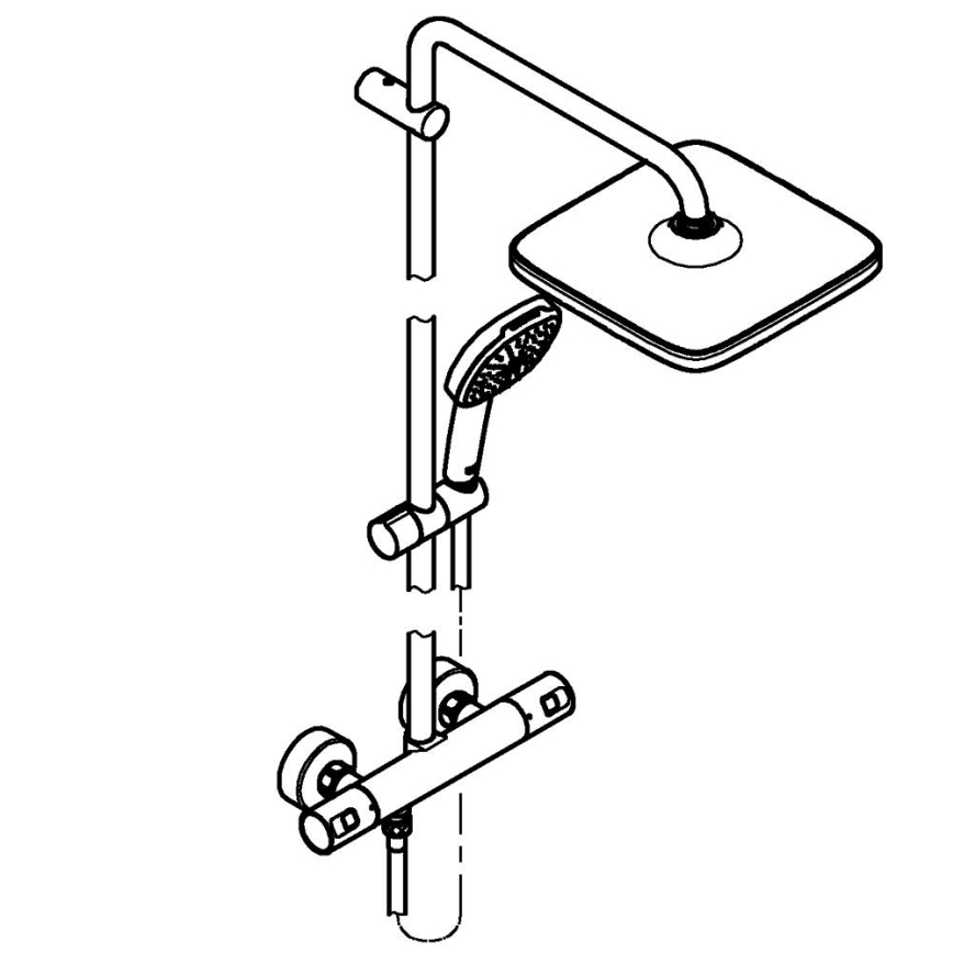 GROHE 266962431 - Dušo sistema VITALIO COMFORT 250 250 × 250 mm juoda