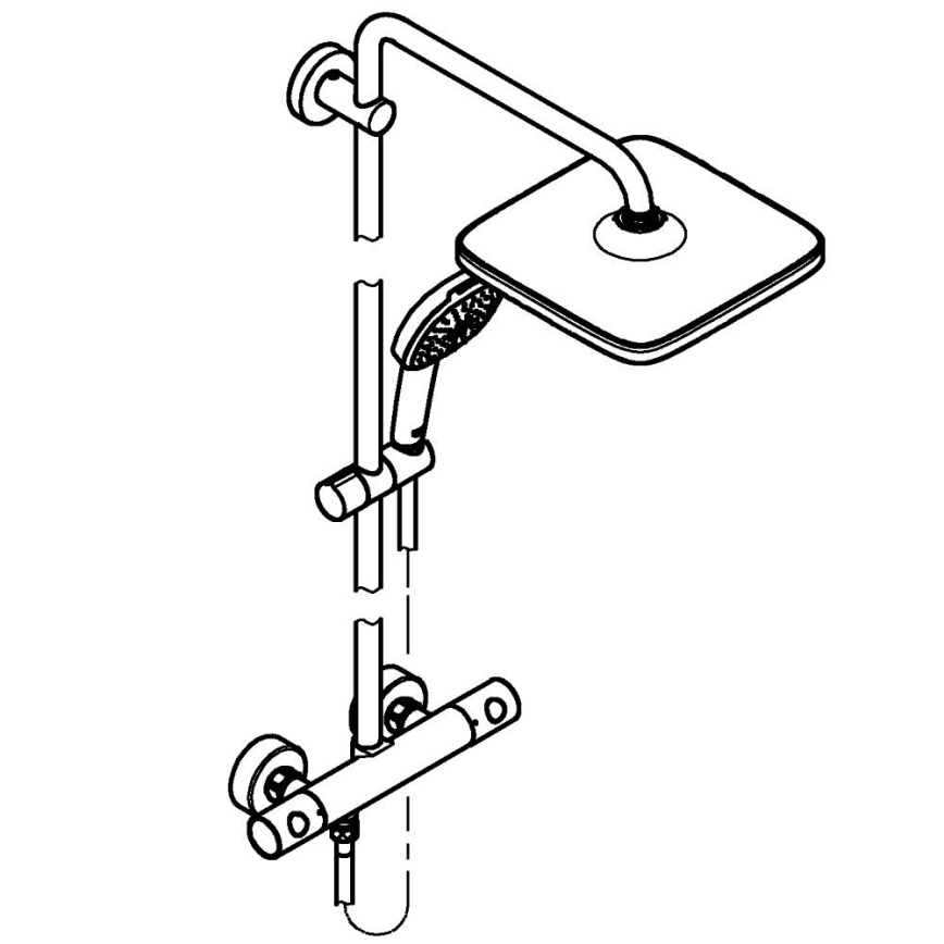 GROHE 26697001 - Dušo sistema VITALIO COMFORT 250 250 × 250 mm blizgus chromas