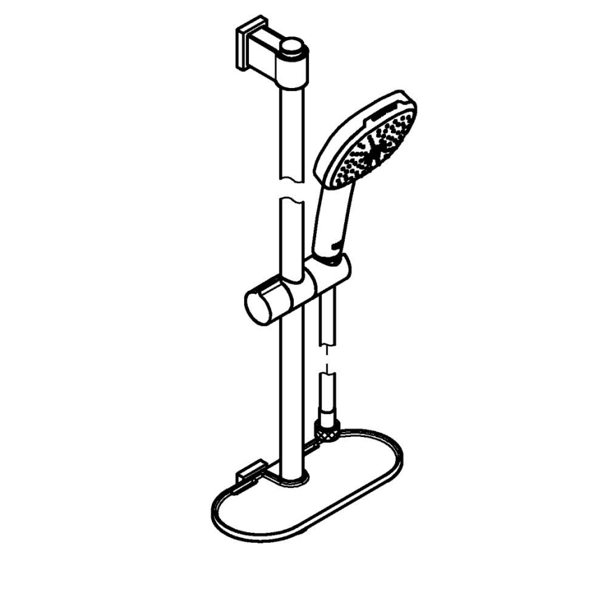 GROHE 26929001 - Dušo rinkinys VITALIO COMFORT 110 600 mm blizgus chromas