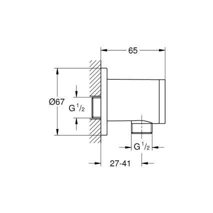 GROHE 26963001 - Sieninė alkūnė VITALIO UNIVERSAL 12” blizgus chromas