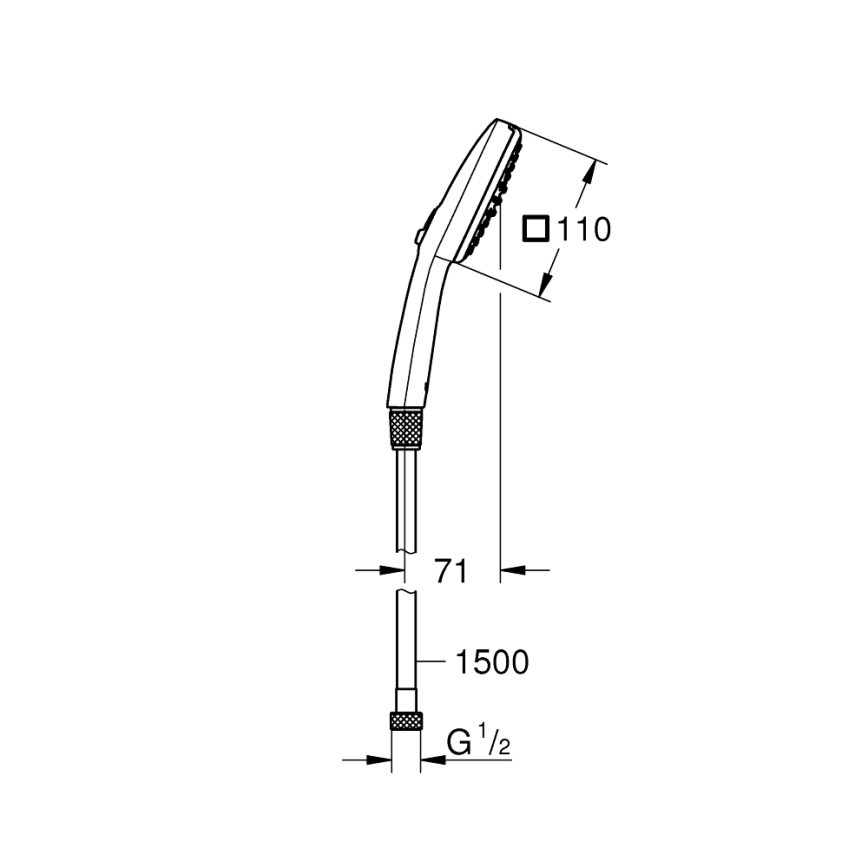 GROHE 26973001 - Rankinė dušo galvutė VITALIO COMFORT 110 110 mm blizgus chromas
