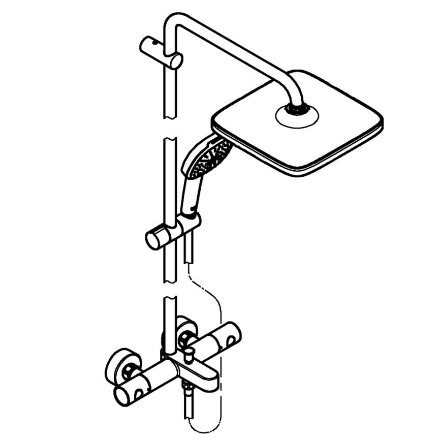 GROHE 269842431 - Dušo sistema VITALIO COMFORT 250 250 × 250 mm juoda
