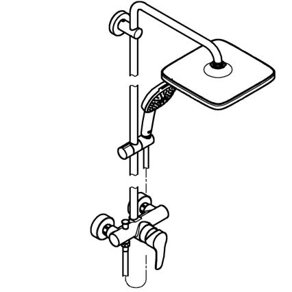 GROHE 26985001 - VITALIO COMFORT 250 dušo sistema, 250 × 250 mm, blizgus chromas