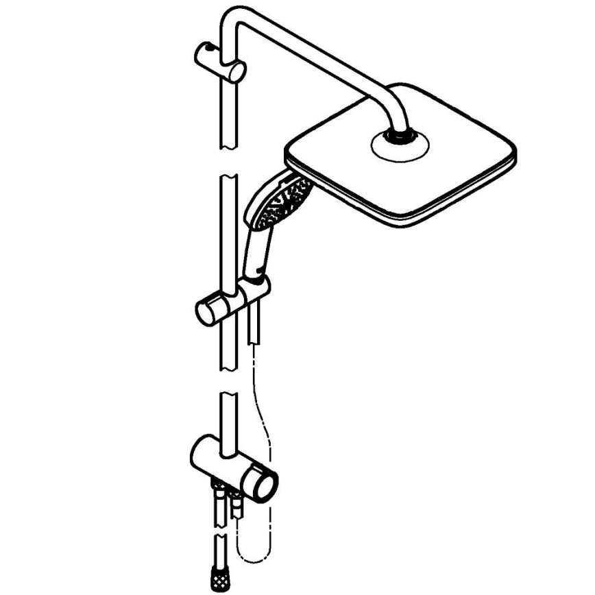 GROHE 26986001 - Dušo sistema VITALIO COMFORT 250, blizgus chromas