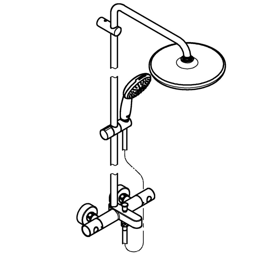 GROHE 269882431 - Dušo sistema VITALIO START SYSTEM 250 390 mm juoda