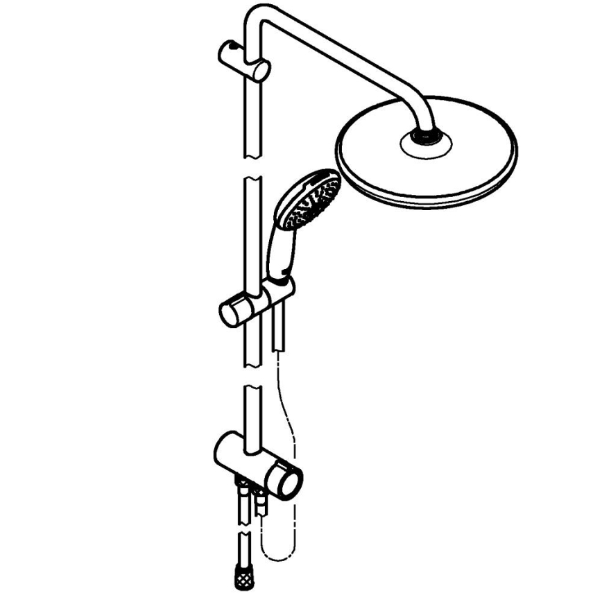 GROHE 26989001 - Dušo sistema VITALIO START SYSTEM 250 390 mm blizgus chromas