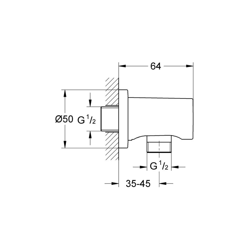 GROHE 27057GN0 - RAINSHOWER sieninis alkūnis DN 15, šlifuoto aukso
