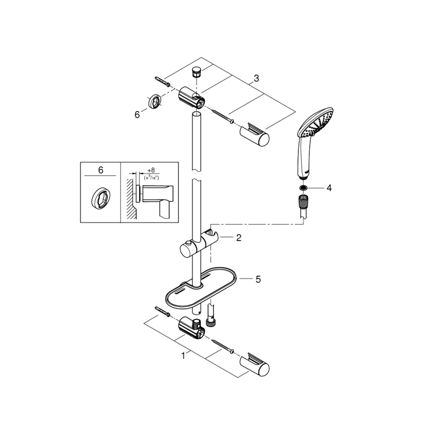 GROHE 27227001 - Dušo komplektas EUPHORIA 900 mm, blizgus chromas