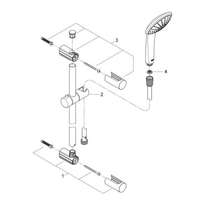 GROHE 27322000 - VITALIO JOY 600 mm dušo rinkinys, blizgus chromas