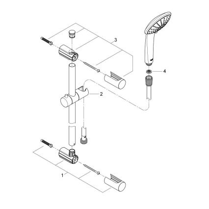 GROHE 27326000 - dušo komplektas VITALIO JOY 600 mm, blizgus chromas