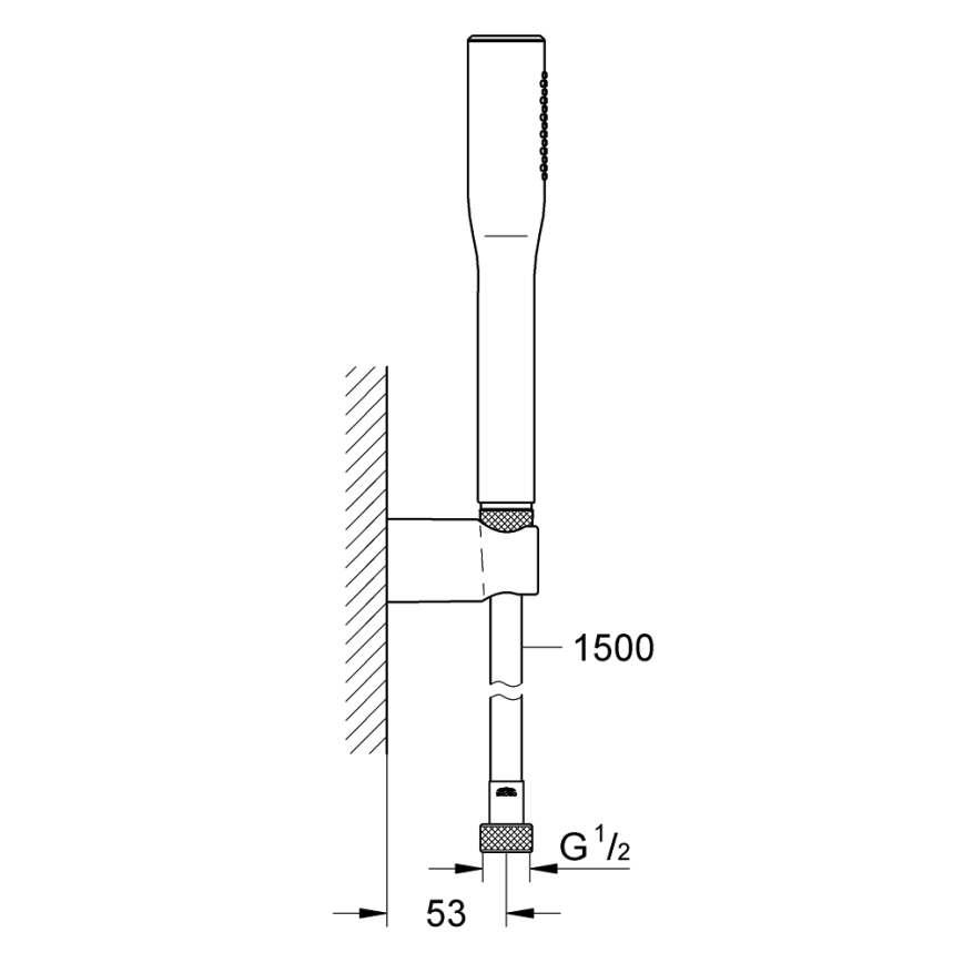 GROHE 27369000 - Dušo komplektas EUPHORIA COSMOPOLITAN STICK 1500 mm blizgus chromas