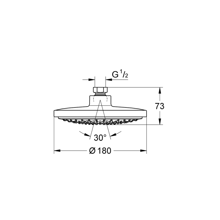 GROHE 27492000 - Viršutinė dušo galvutė EUPHORIA COSMOPOLITAN O 180 mm blizgus chromas