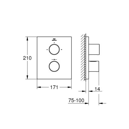 GROHE 27618000 - Termostatinė apdaila GROHTHERM F, blizgus chromas
