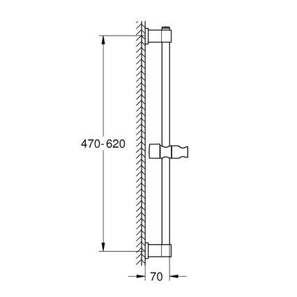 GROHE 27724001 - Dušo stovas VITALIO UNIVERSAL 600 mm blizgus chromas
