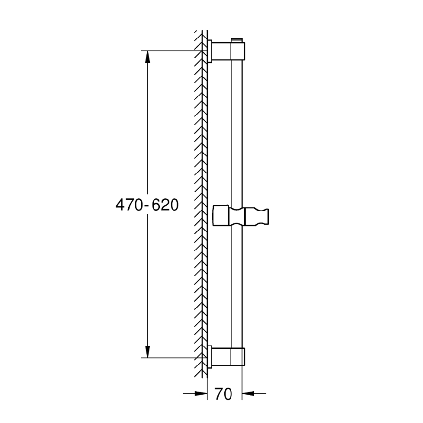 GROHE 27724001 - Dušo stovas VITALIO UNIVERSAL 600 mm blizgus chromas