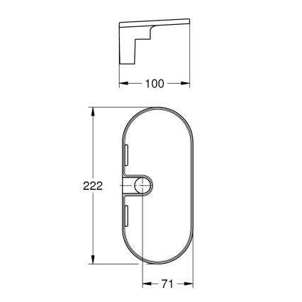 GROHE 27725001 - VITALIO UNIVERSAL lentynėlė 222 x 100 mm, balta