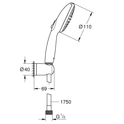 GROHE 27950001 - Dušo rinkinys VITALIO START 110 blizgus chromas