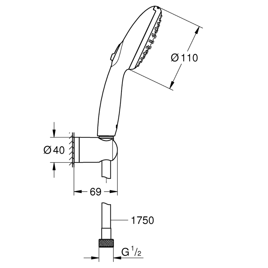 GROHE 27950001 - Dušo rinkinys VITALIO START 110 blizgus chromas