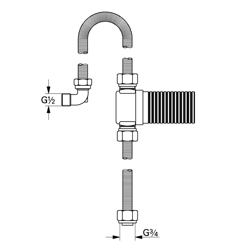GROHE 28995000 - TALENTOFILL prijungimo rinkinys DN 20, blizgus chromas