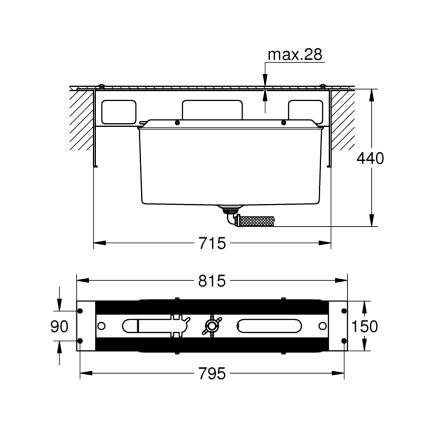 GROHE 29037000 - Montavimo korpusas vonios maišytuvui, skirtas 45 mm skylei, blizgus chromas