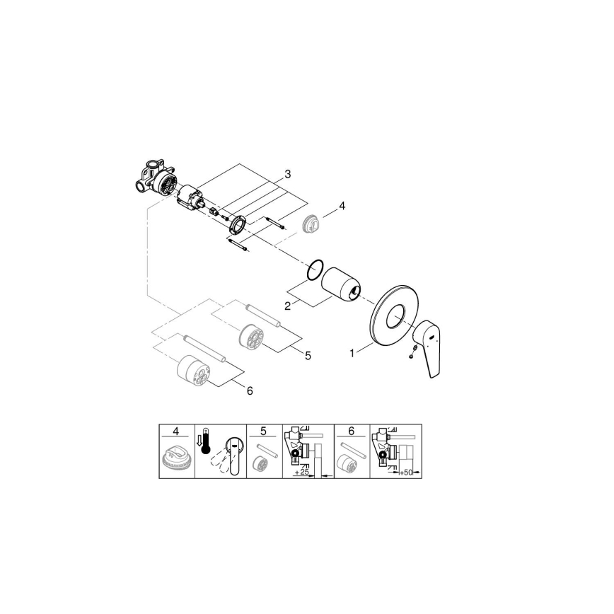 GROHE 29040001 - Dušo maišytuvas BAUEDGE blizgus chromas