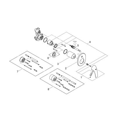 GROHE 29043000 - vonios maišytuvas EUROCUBE blizgus chromas