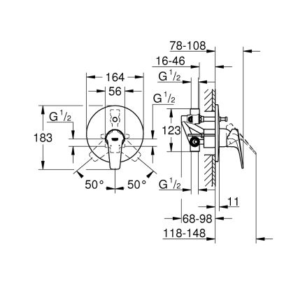 GROHE 29117000 - Vonios maišytuvas LINEARE blizgus chromas