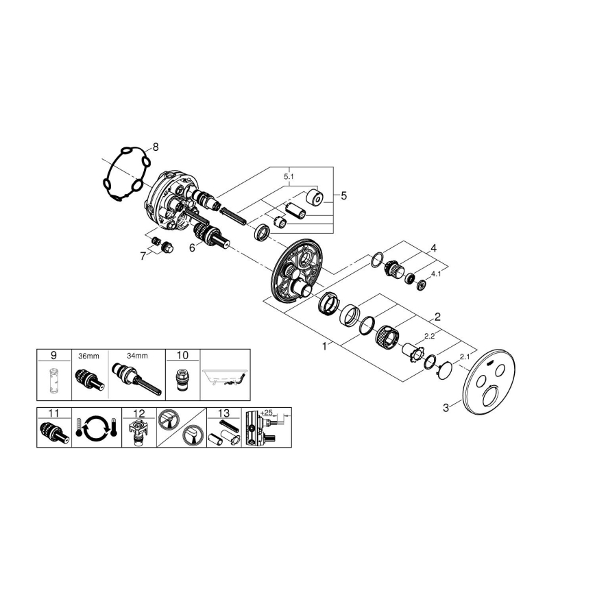 GROHE 29119000 - GROHTHERM SMARTCONTROL termostatas blizgus chromas