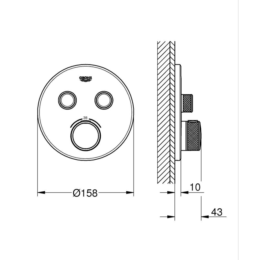 GROHE 29119AL0 - GROHTHERM SMARTCONTROL termostatas, grafito