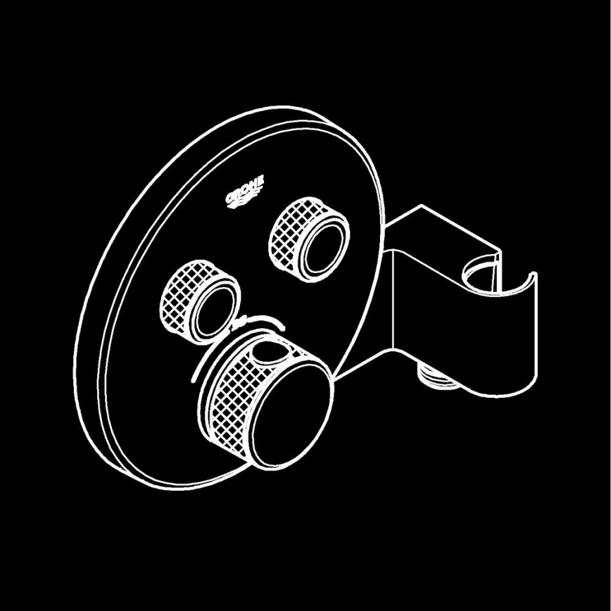 GROHE 29120000 - termostatinis potinkinis dušo maišytuvas GROHTHERM SMARTCONTROL + chromuotas laikiklis