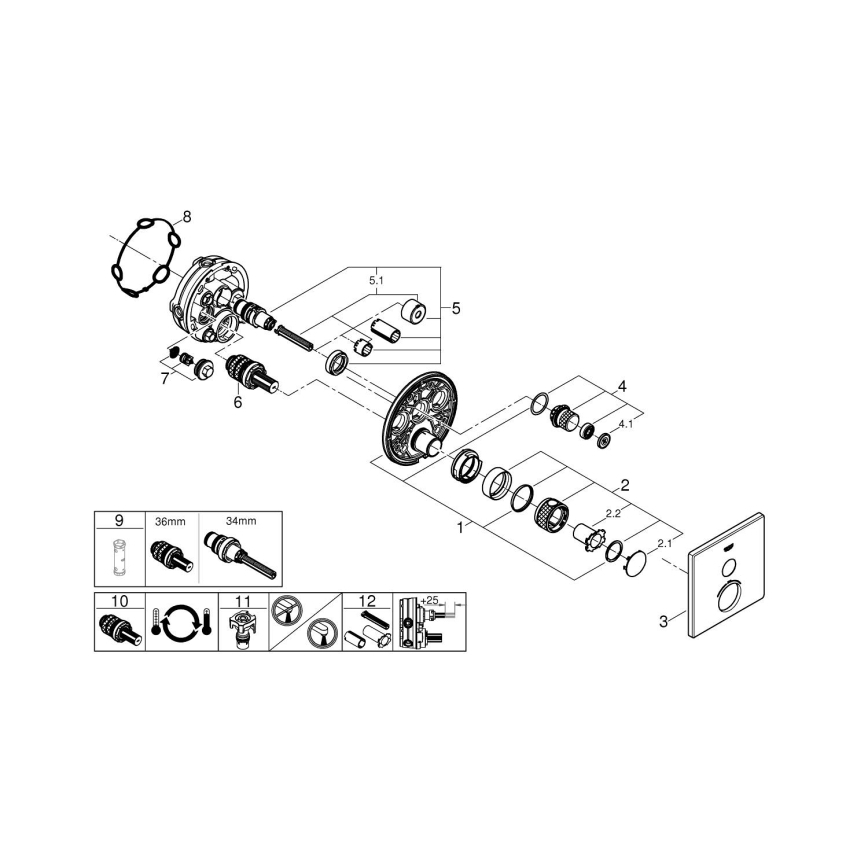 GROHE 29123000 - Termostatinis dušo maišytuvas GROHTHERM SMARTCONTROL, chromas