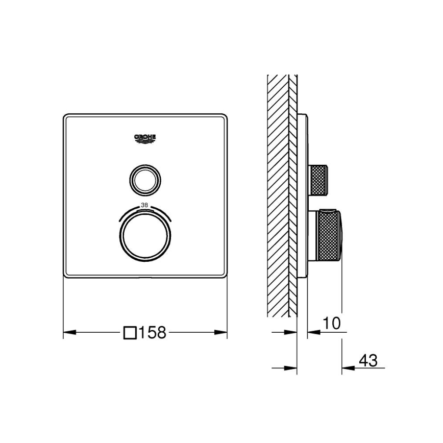 GROHE 29123000 - Termostatinis dušo maišytuvas GROHTHERM SMARTCONTROL, chromas
