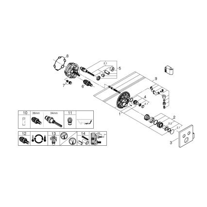 GROHE 29125000 - Termostatinis vonios maišytuvas GROHTHERM SMARTCONTROL, chromas