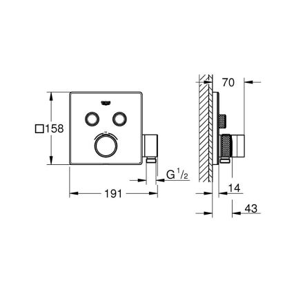GROHE 29125000 - Termostatinis vonios maišytuvas GROHTHERM SMARTCONTROL, chromas