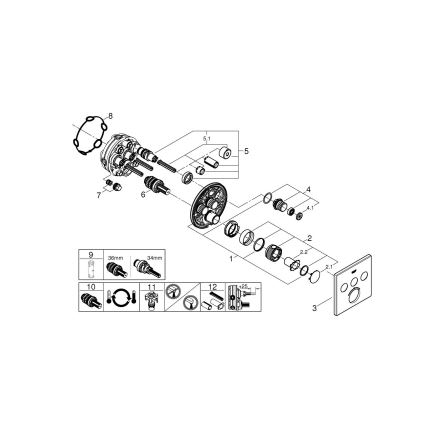 GROHE 29126AL0 - GROHTHERM SMARTCONTROL termostatas, 158 × 158 mm, grafito