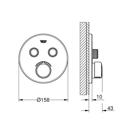 GROHE 29145000 - Dangtelis potinkinio maišytuvo SMARTCONTROL blizgus chromas
