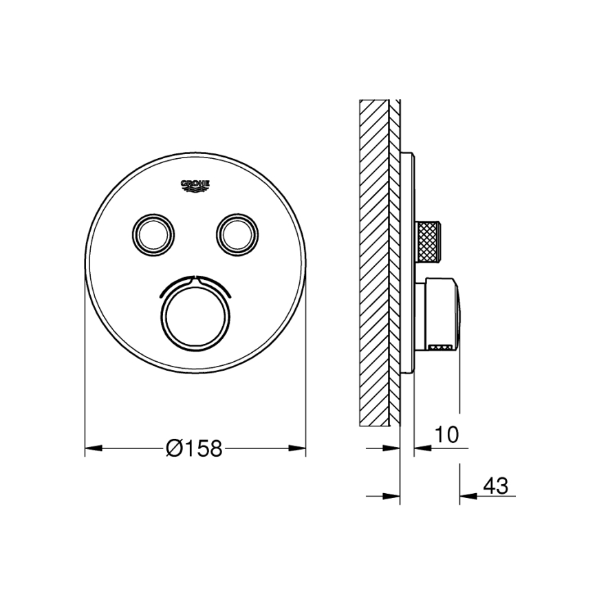GROHE 29145000 - Dangtelis potinkinio maišytuvo SMARTCONTROL blizgus chromas