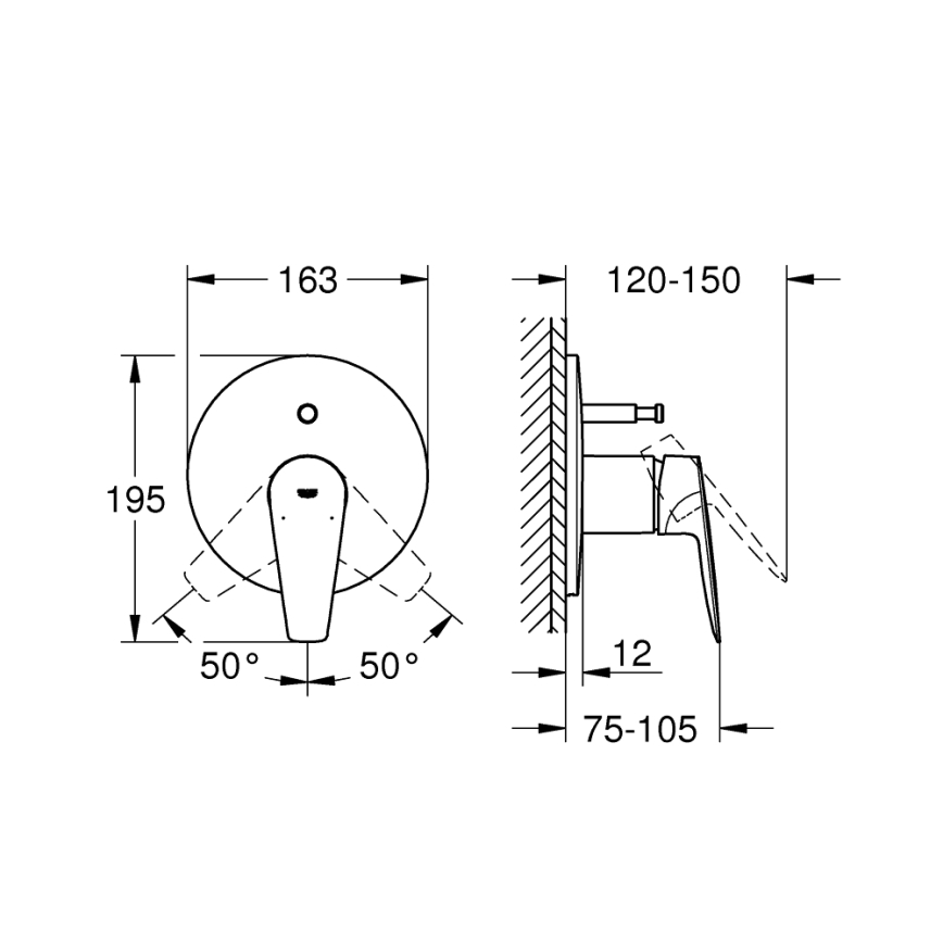 GROHE 29190001 - Vonios maišytuvas BAUEDGE DN 15 blizgus chromas