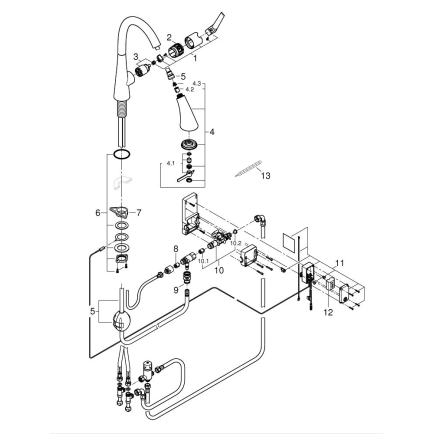 GROHE 30219002 - Elektroninis plautuvės maišytuvas ZEDRA TOUCH blizgus chromas